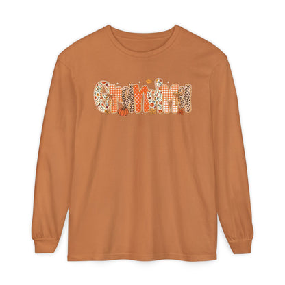 GRANDMA Autumn Pumpkin Graphic Long Sleeve Tee