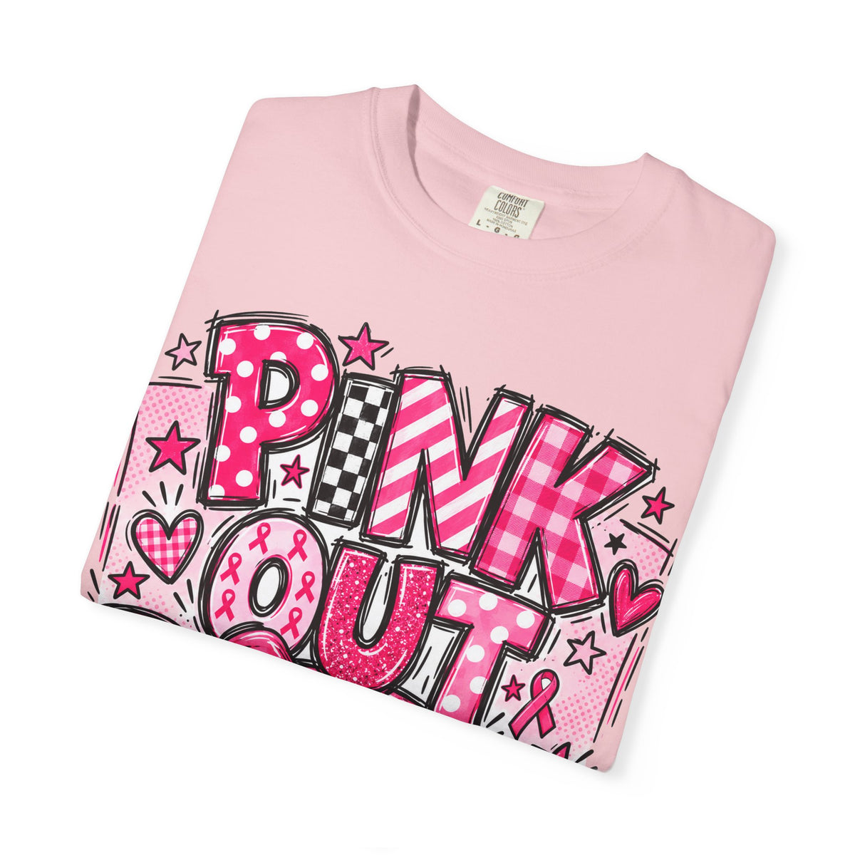 Pink Out Football Breast Cancer Awareness Graphic Tee