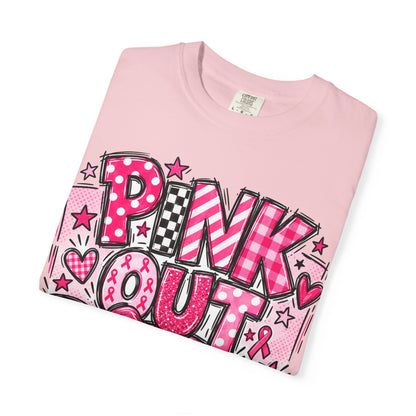 Pink Out Football Breast Cancer Awareness Graphic Tee