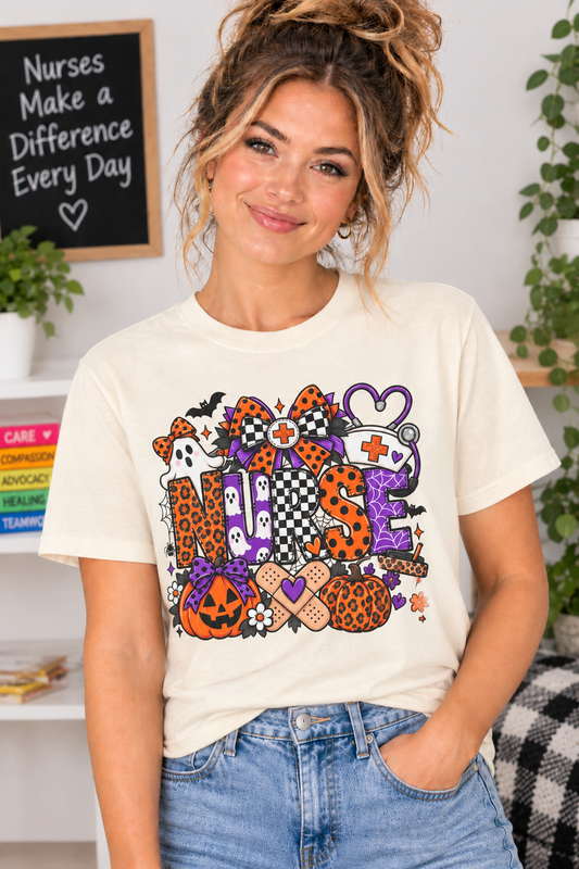 NURSE Ghost & Pumpkin Graphic Tee